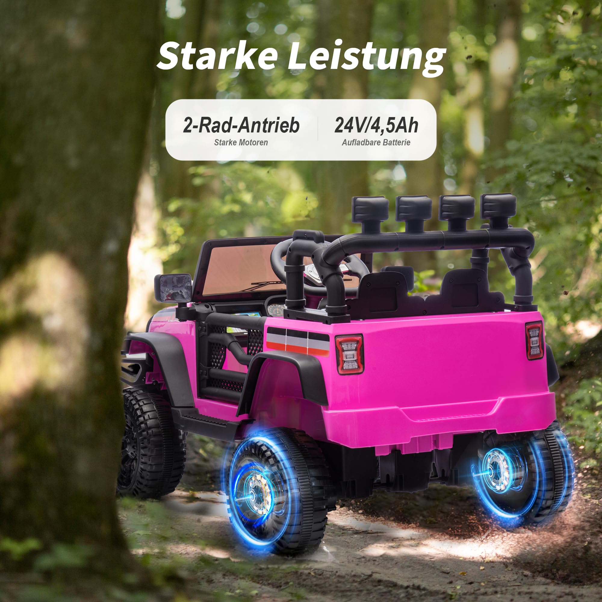 Hikiddo 24V Kinder Elektroauto für Kinder ab 3 Jahre mit Fernbedienung