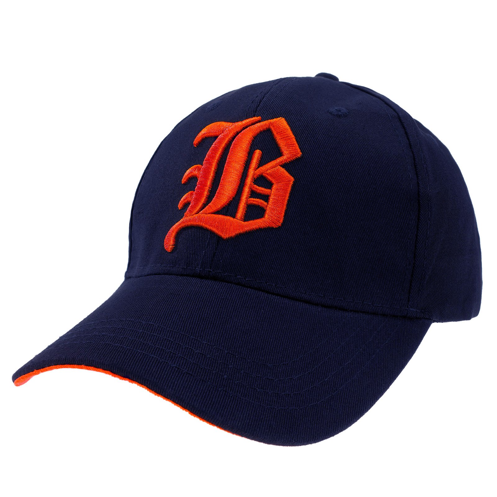 4Sold Men's Navy Blue B Red Casual Baseball Gothic B Got Letter Cap Caps Snap Back Hat Hats Snapback Trucker Cap Headwear (Navy Blue B Red)