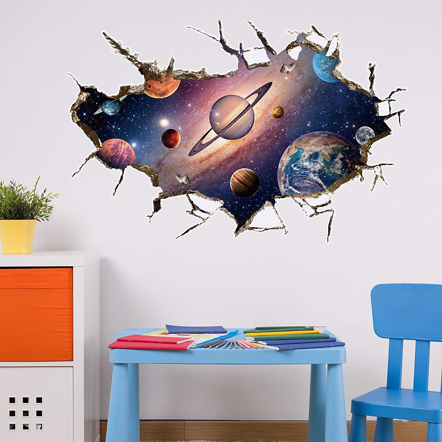 WALPLUS Amazing Cosmos 3D View Through The Wall, Vinyl, Multi-Colour, 60 x 10 x 10 cm - Image 2