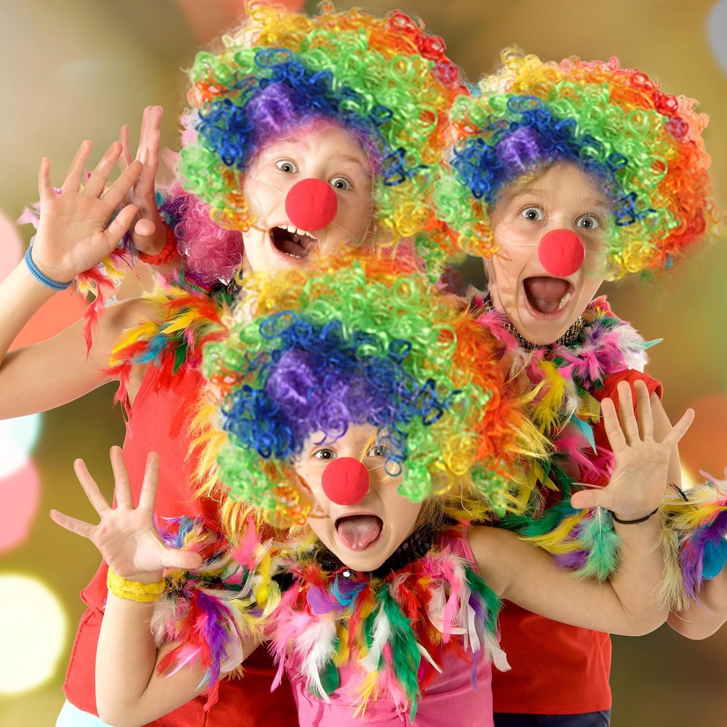 Perruque De Clown Multicolore Unisexe – Deco Cirque Et Halloween – Enfant Et Adulte
