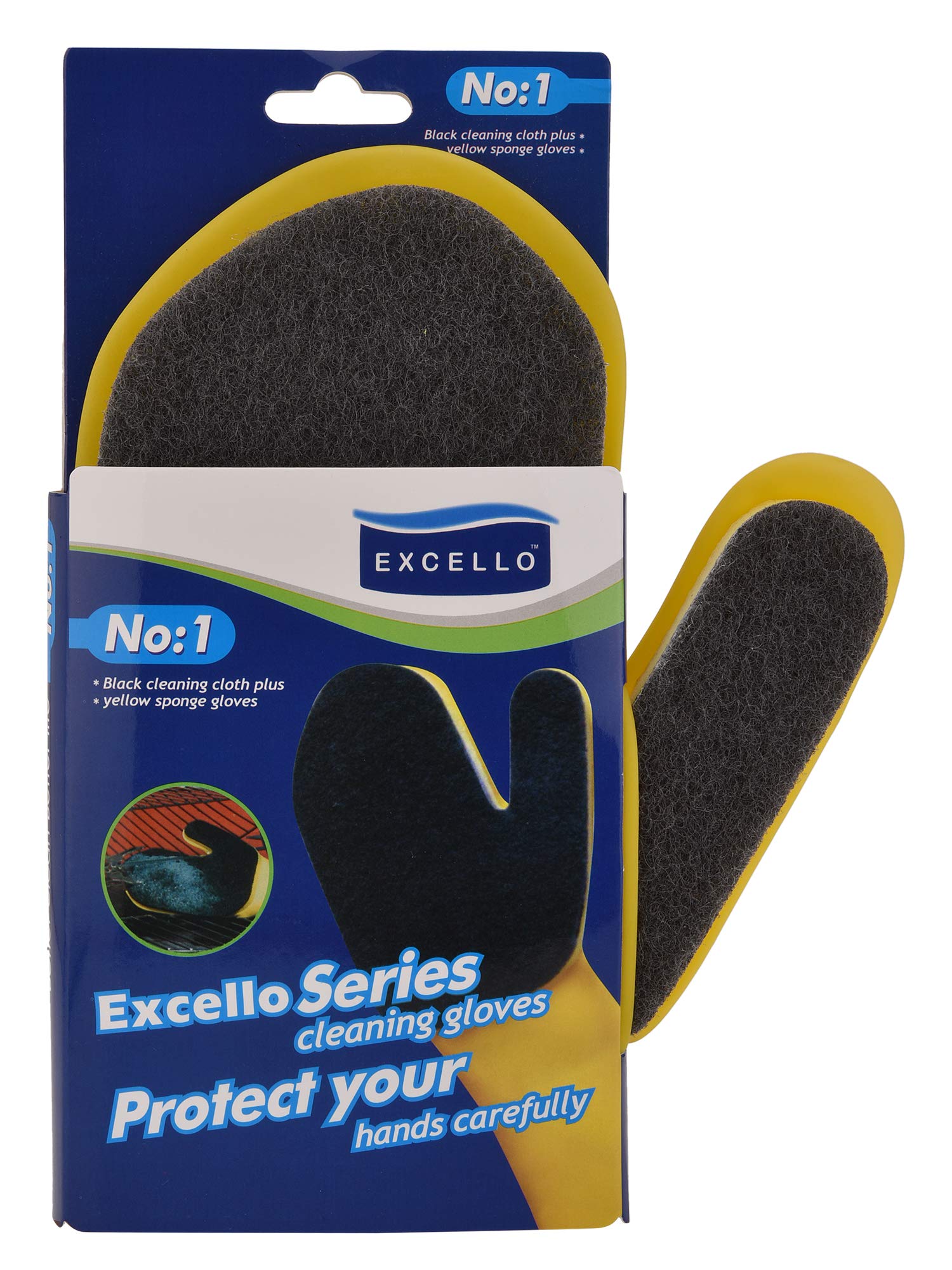EXCELLO Cleaning Gloves with scrub and sponge No. 1 Black (B07L3YSK7P) Amazon Price History, Amazon Price Tracker