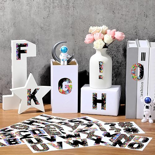 Miniatura 4 de 232 piezas de 24 hojas de calcomanías de letras grandes de 2.5 pulgadas, calcomanías autoadhesivas para tablón de anuncios, tablón de anuncios,