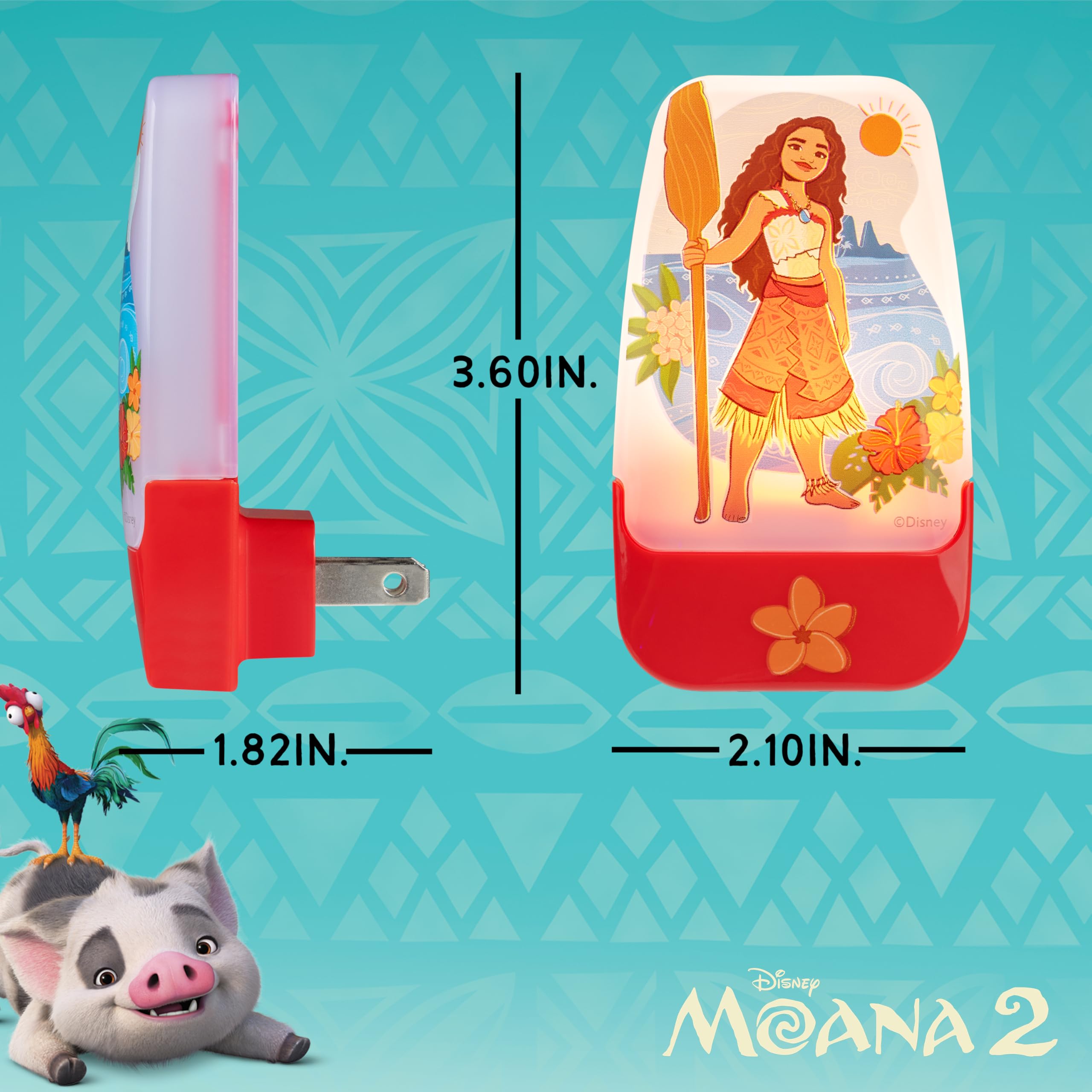Disney Moana 85993 - Luci notturne a LED, decorazione per la stanza dei bambini, illuminazione d'atmosfera per camera da letto di ragazze e ragazzi, bagno e cameretta dei bambini 85993