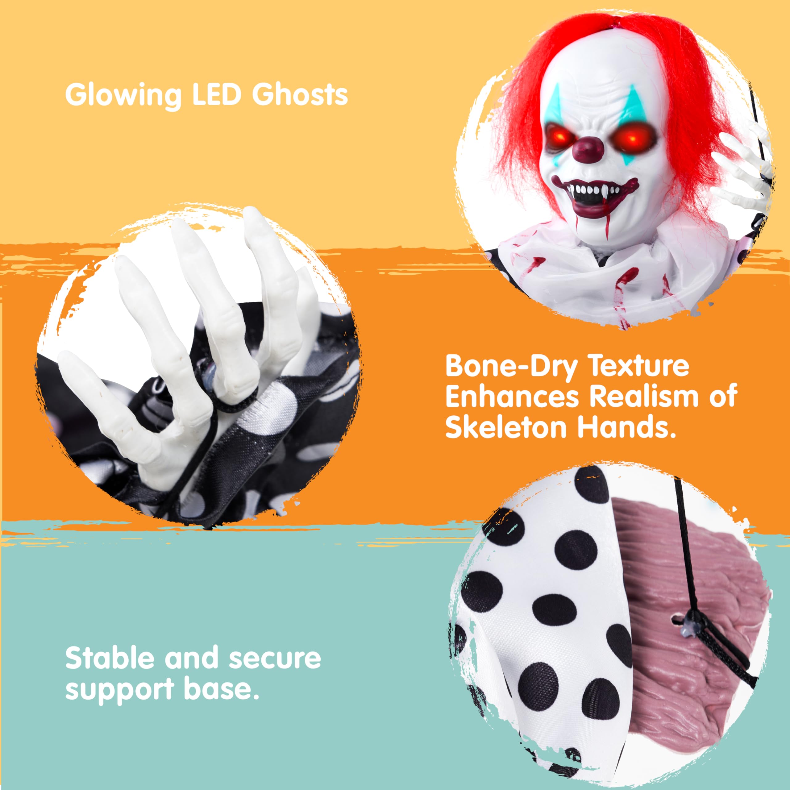 JOYIN Decorazioni Animatronic da appendere per Halloween, 78,7 cm, fantasma oscillante attivato dal suono con occhi luminosi, suono spaventoso e corpo in movimento, forniture per feste per oggetti di