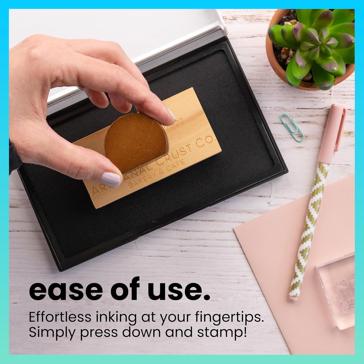 ExcelMark Rubber Stamp Ink Pad Extra Large 3-7/8" x 7" (Black) (Pack of 2)