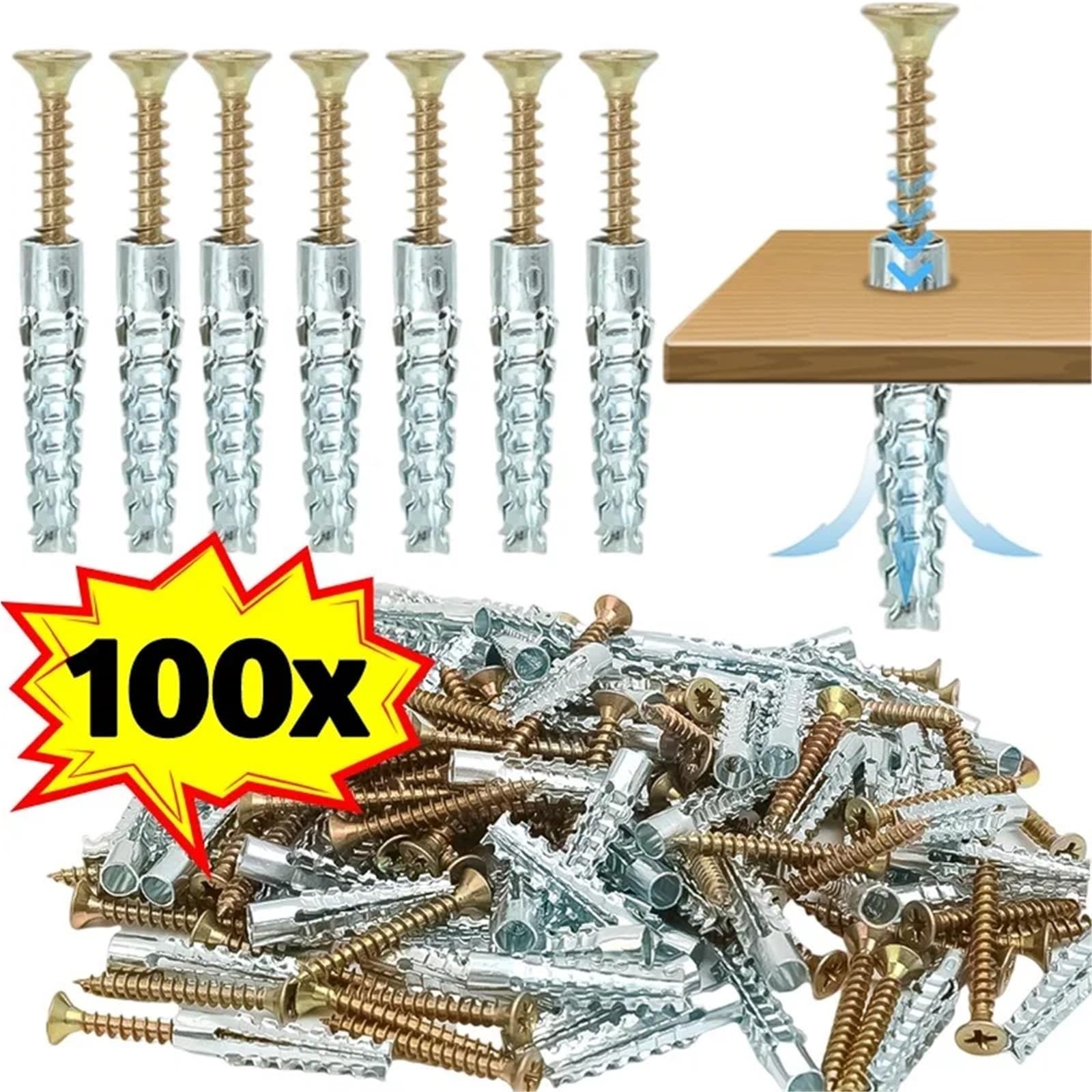 Set di 200 viti di ancoraggio autoperforanti in acciaio seghettato con kit di viti autofilettanti
