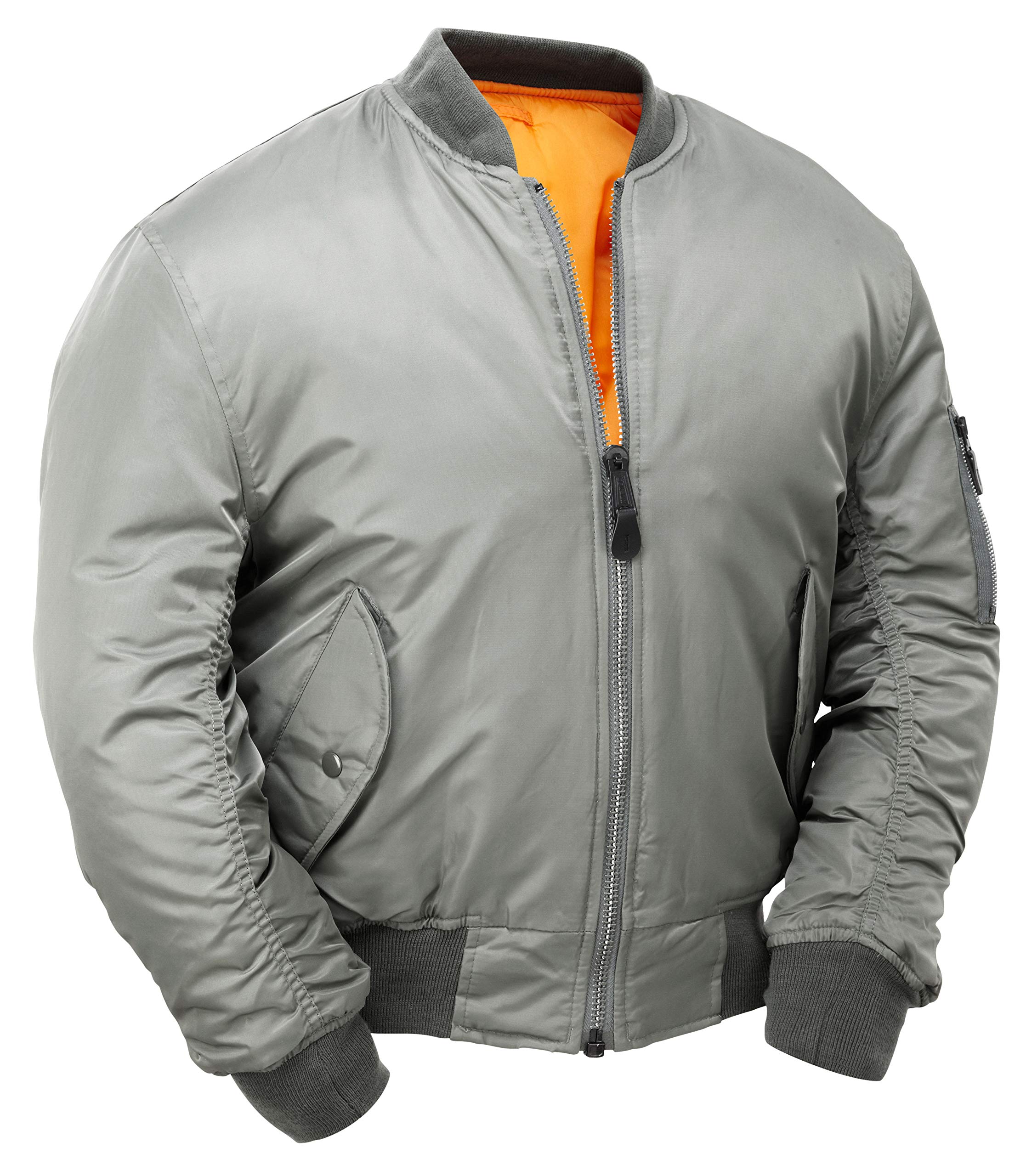 Cobles MA1 Bomber Flight Jacket (Silver, L)