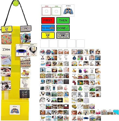 Programa visual para niños 133 tarjetas de plástico duraderas con imágenes y monedas de lazo suave Rutina diaria y tabla de recompensas de tareas
