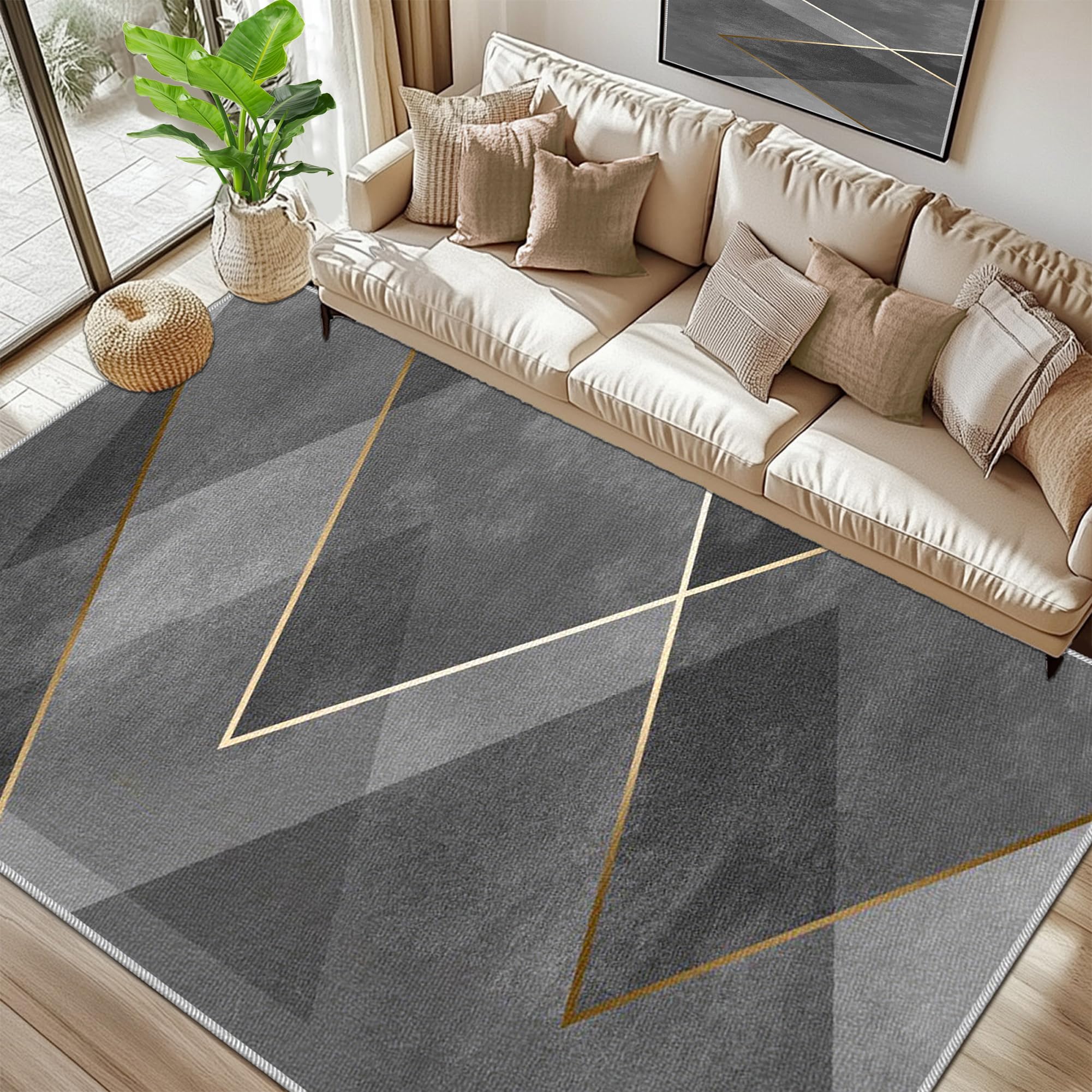 Tapis de salon lavable 60x90 cm antidérapant pour cuisine et chambre