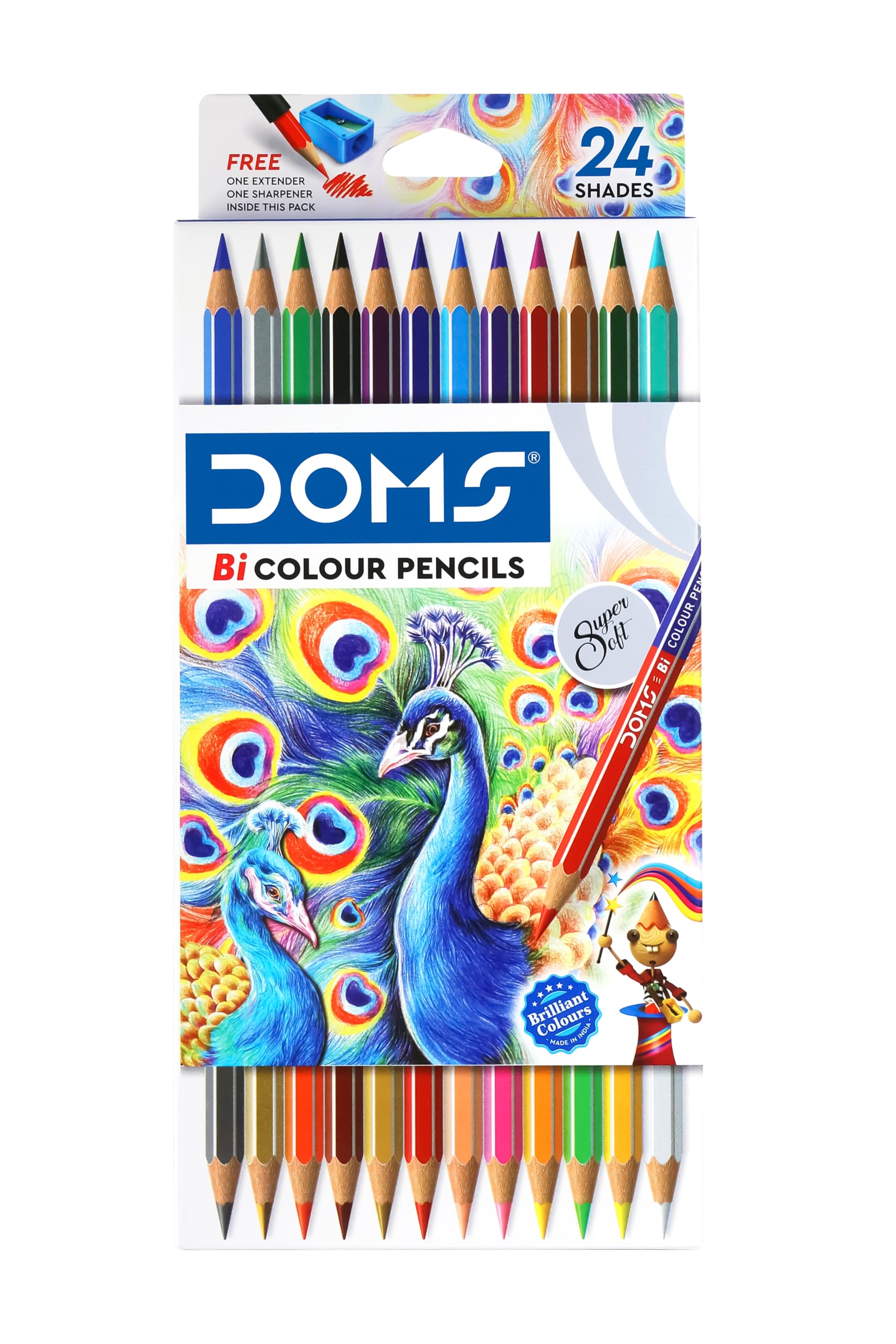 DOMS Bi Colours 24 Shades Pencil (12 Nos),Ink Color: Multicolor-image-7