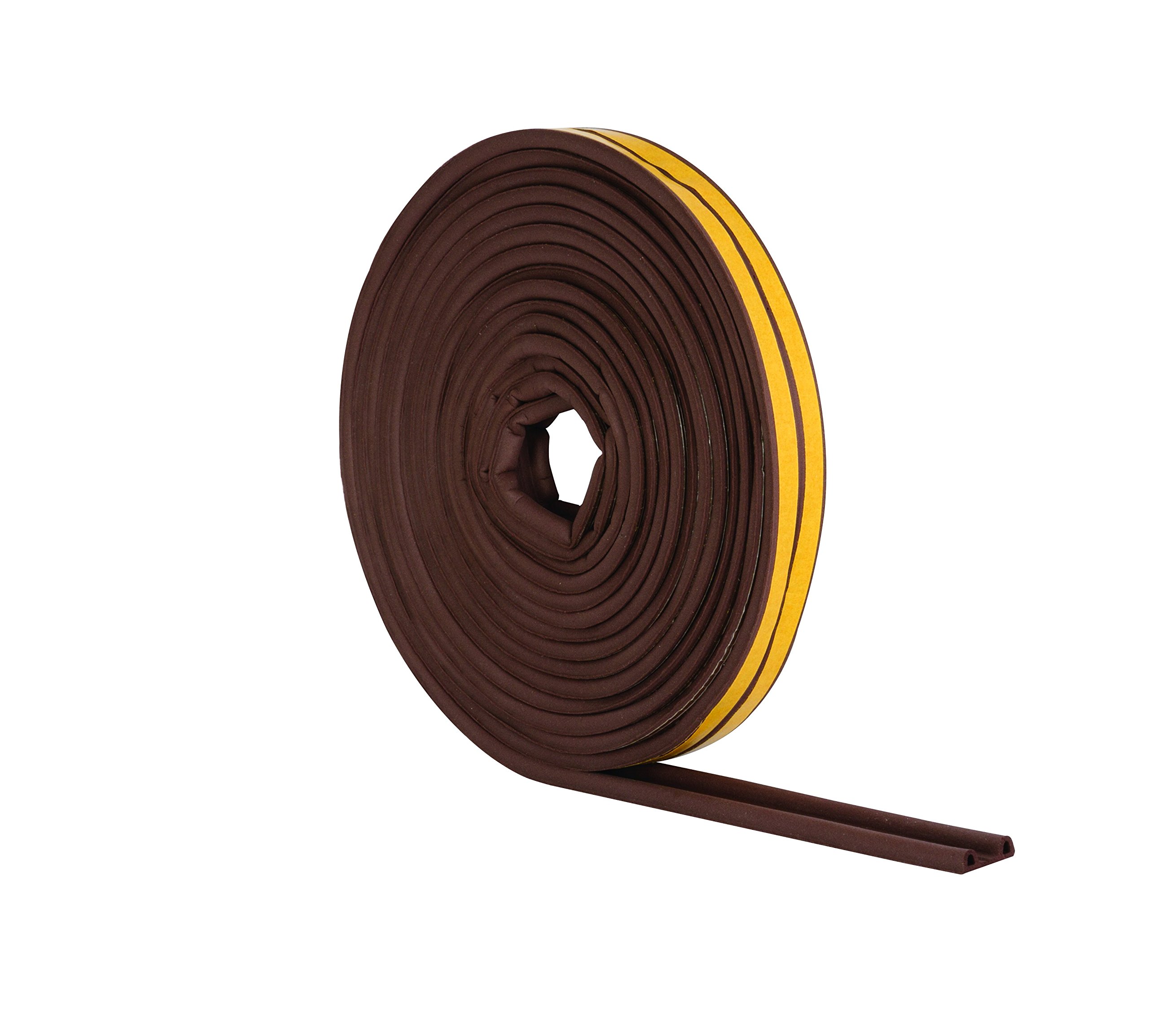 STORMGUARDBrown 05SR034010MB 10m EPDM 'P' Profile Self-Adeshive Rubber Draught Excluder, L-10 Metres W-9mm H-5mm