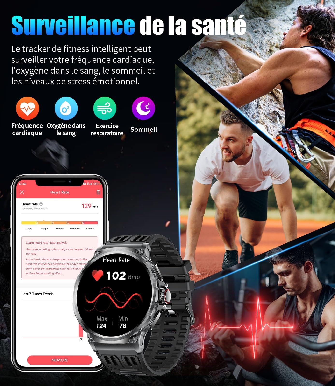 SUNKTA Smartwatch Uomo con 3 Cinturini,800 mAh,1.85" Orologio Smart Watch Militari con Chiamata Bluetooth,123 Modalità Sportive 5ATM Impermeabile,Sonno/Cardiofrequenzimetro per Android iOS