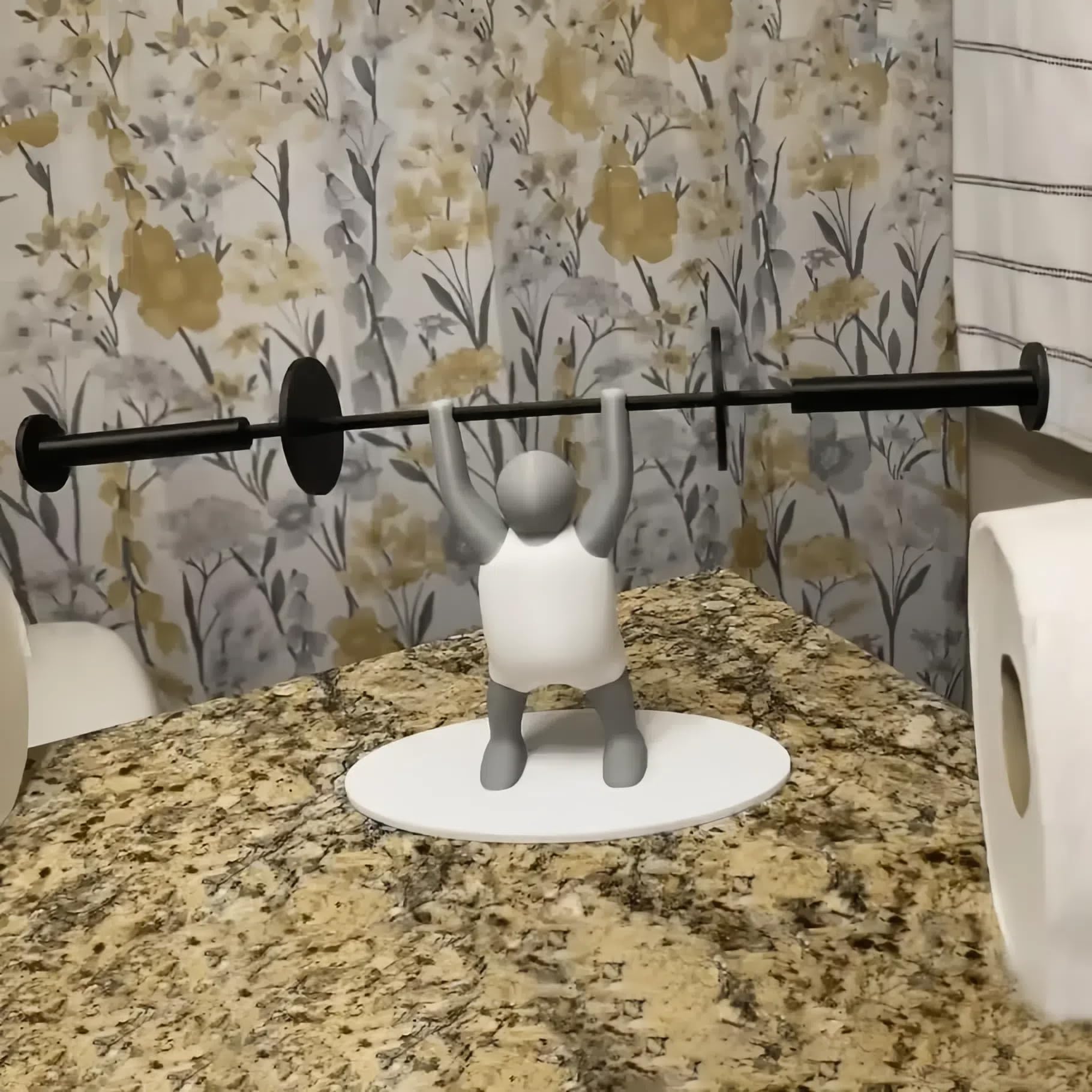 ABABIT Barbell Toilet Paper Holder, Plastic Space Saving Weightlifter Toilet Roll Holder Creative Funny Fitness Themed 3d Printed Toilet Paper Rack Fitness Enthusiasts Gift I.1228949248