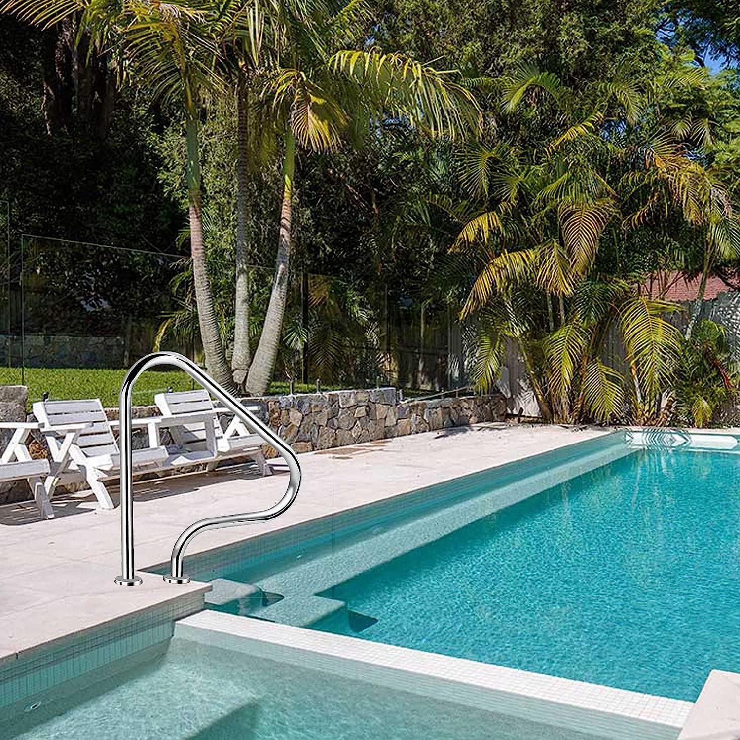 Pool il Handle Grab Ra Swimming Pool Rail Pool Railing Swimming Pool Hand Rail for Inground Swimming Pools Easy Mount Hand Grab Rail,Swimming Pool Stair (Color : 80x80cm)