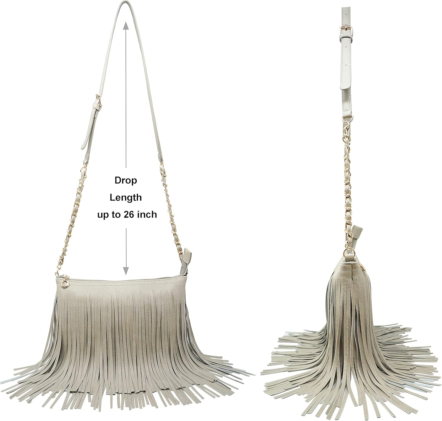 Solene Fringe Crossbody Shoulder Bag with Strap, Tassel Messenger bag, Country Style Western Fringe Purse for Women - Image 5