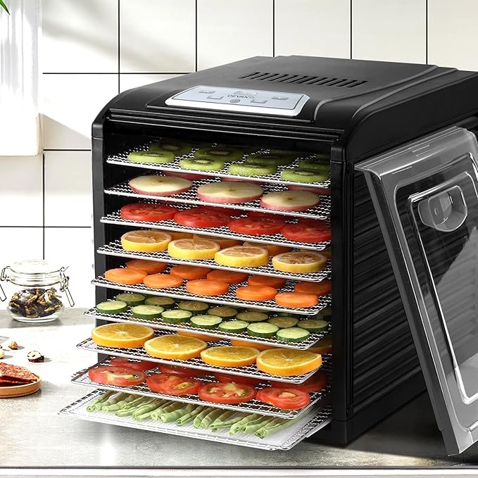 Devanti Food Dehydrators Stainless Steel Fruit Dehydrator Jerky Dryer 9
