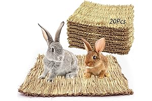 Tfwadmx 20 Pcs Bunny Grass Mat Natural Straw Woven