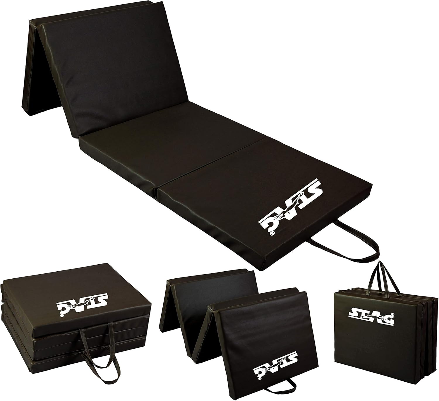 STAG Multi-Purpose Foldable Fitness MAT 180 cm X 60 cm X 20 MM | Use as Tumbling mat, Gymnastics mat, Crash pad | Thick Foam | for Both Men and Women