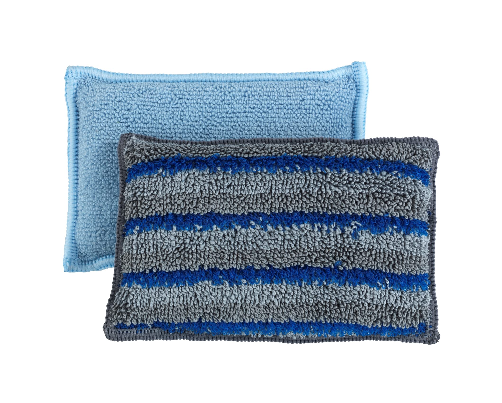 Wenko Spugna detergente in microfibra Miko, 2 pz. - Spugnetta per stoviglie, set di 2 pezzi, spugnetta per la casa, Poliestere, 14 x 3 x 9 cm, Blu