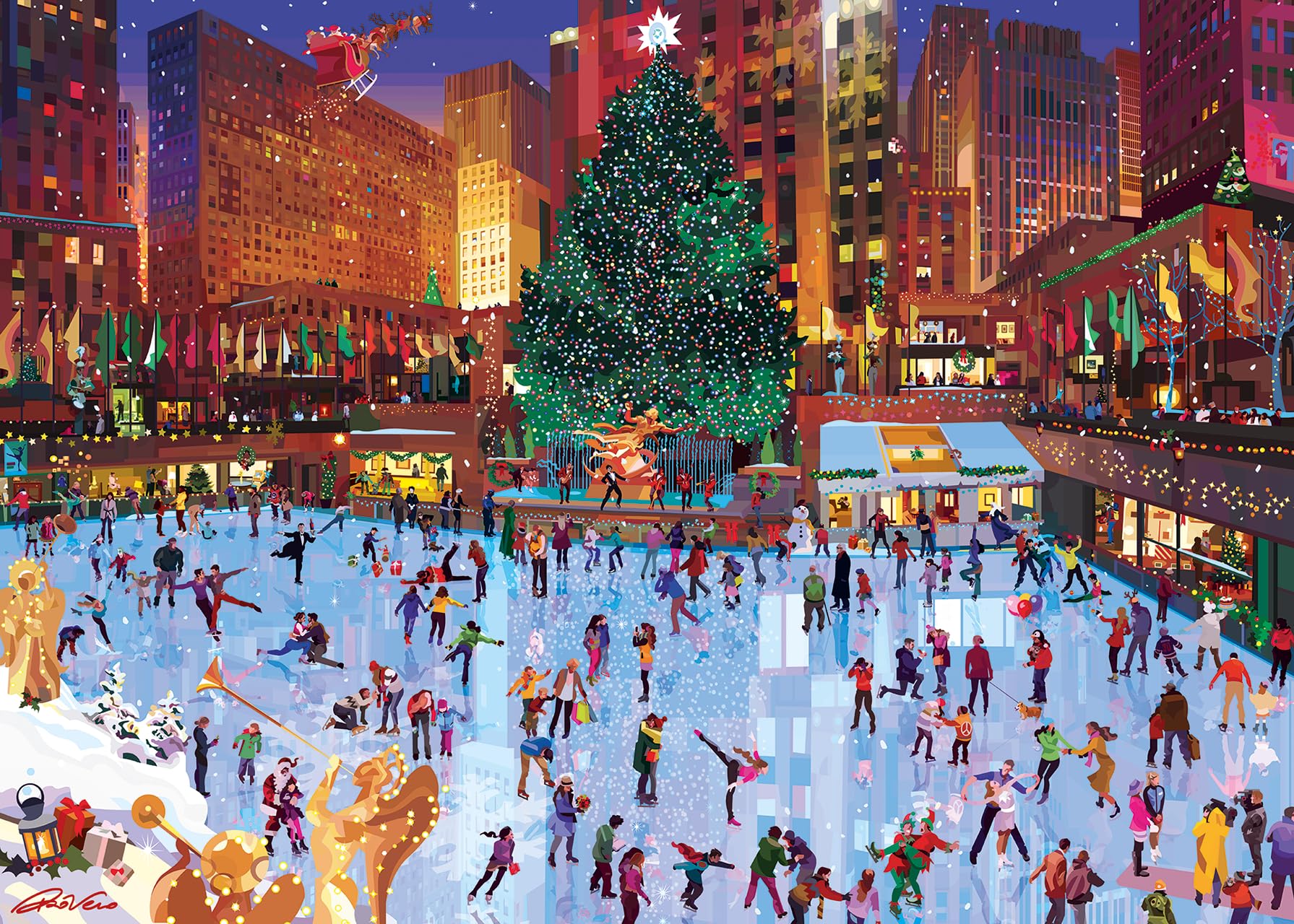 RavensburgerRockefeller Center Joy 1000 Piece Jigsaw Holiday Puzzle for Adults - 12000420 - Handcrafted Tooling, Made in Germany, Every Piece Fits Together Perfectly