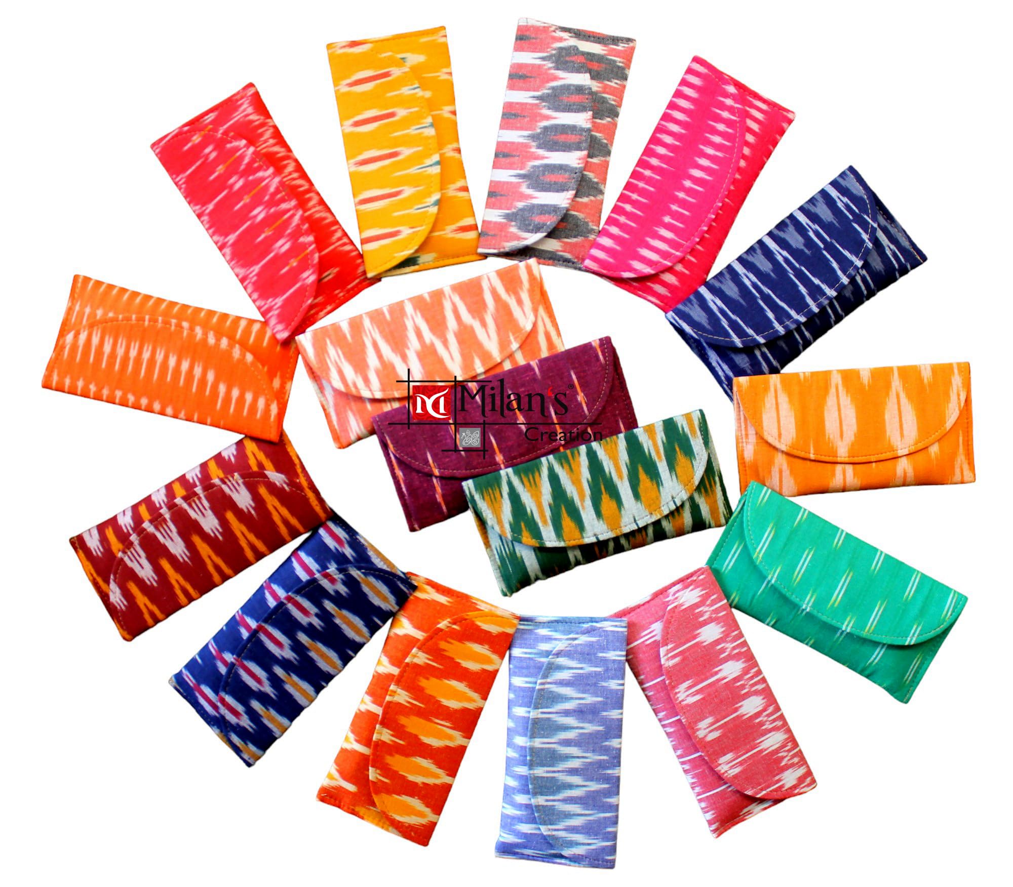 Ikkat Envelopes Wallet Clutch for Women, Return Gift Purse, Party Favor Gift, Giveaways (combo Set of 5 assorted)-image-12