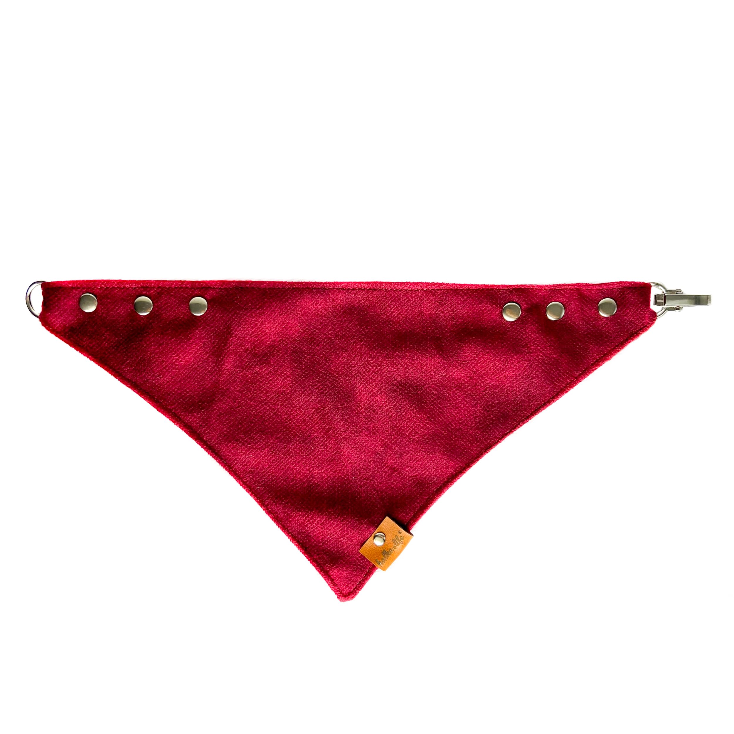 Bandana per cani con chiusura in metallo – collare regolabile per cani in morbido velluto, facile da pulire e confortevole (Ciliegia, L)