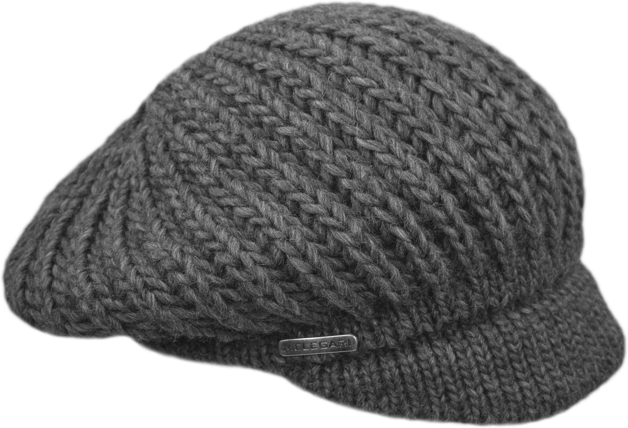 Knitted Beret Cap with Visor | Sestriere Visor Cap | Wool and Alpaca Cap | Made in Italy | Men and Women | Autumn/Winter