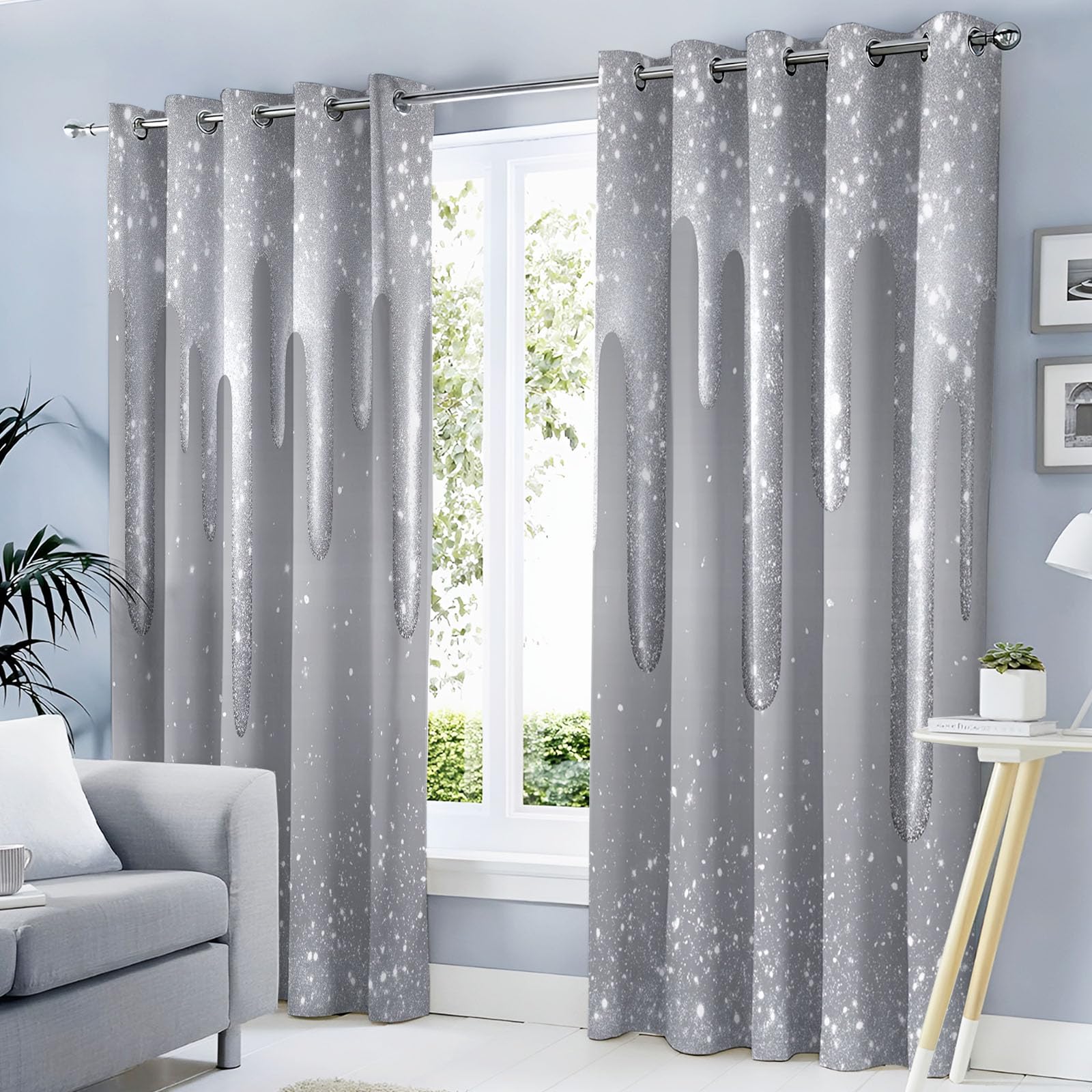 Rideau occultant à motifs paillettes pour une ambiance salon cosy