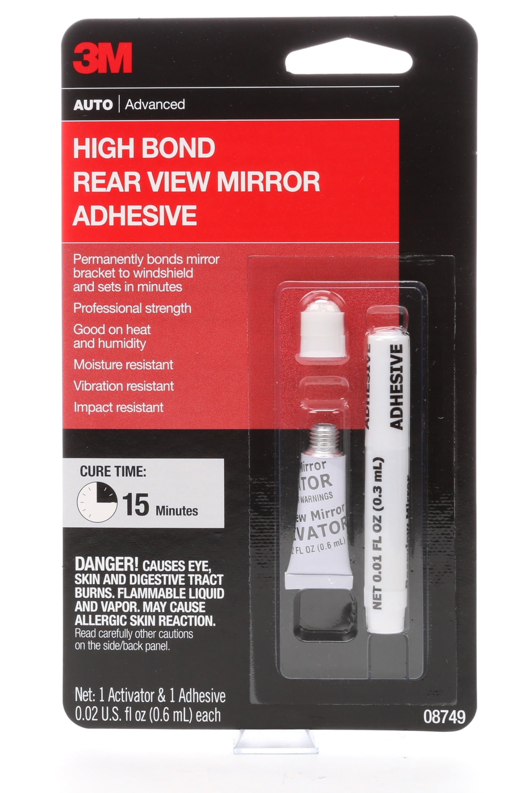 3M Rearview Mirror Adhesive, 08752, 0.02 fl oz