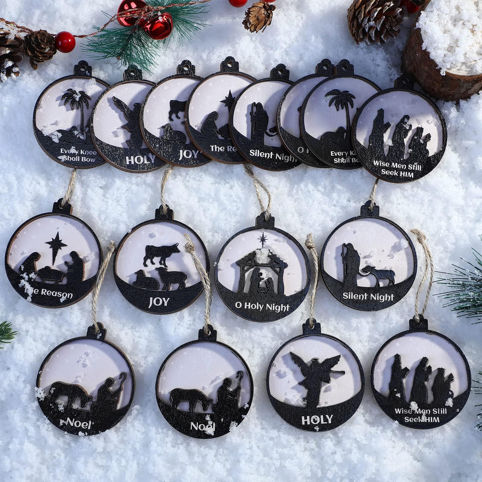 Bucherry 24 Pcs Names of Jesus Christ Christmas 3.5 in