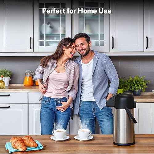 Miniatura 7 de Airpot - Jarra de café para mantener el calor, dispensador de café grande de 85 onzas2.5 litros con bomba, urna térmica de acero inoxidable para