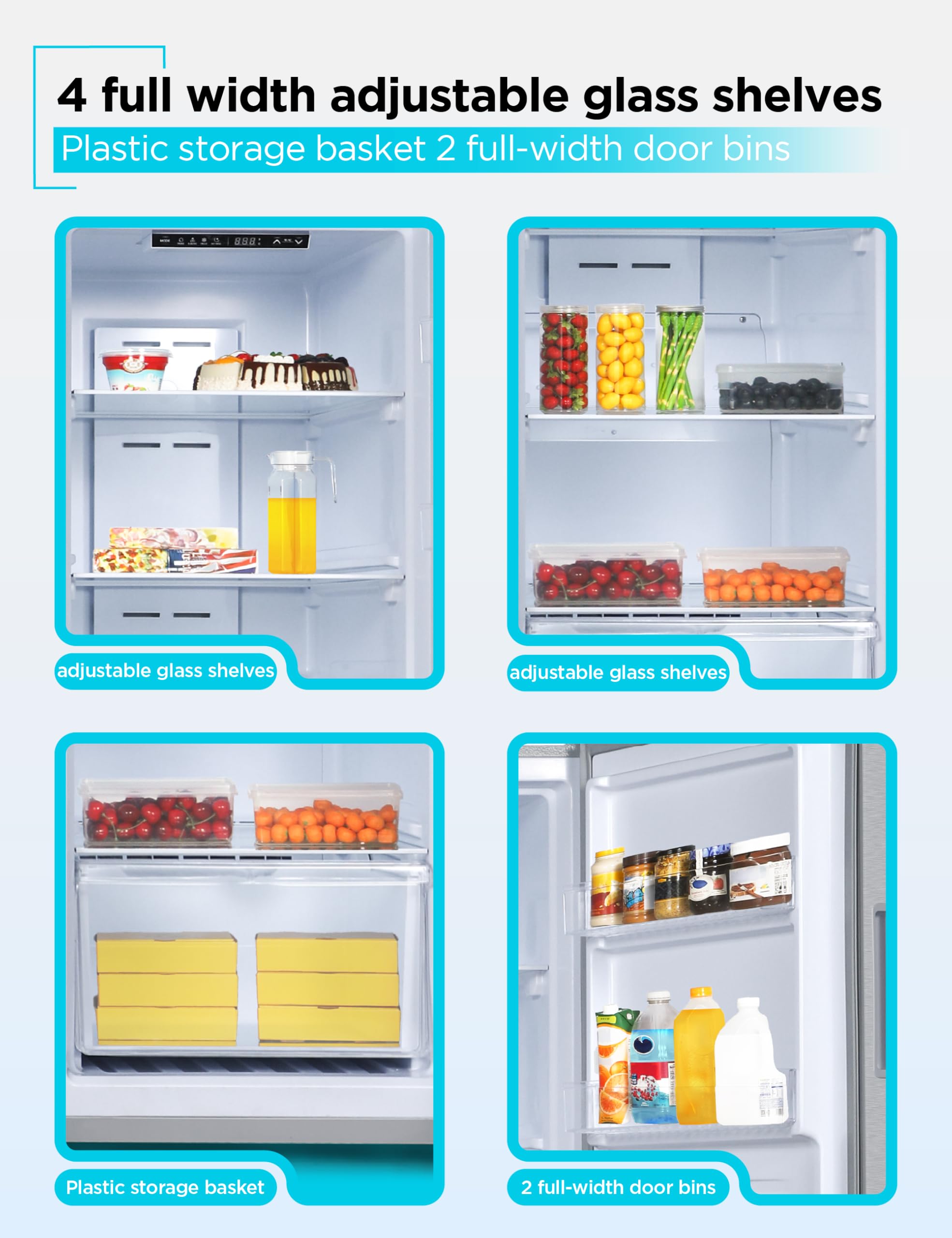 Black+Decker 11 cu. ft. Convertible Freezer Refrigerator, Upright Freezer With Glass Shelves, Reversible Door, Energy Star Rated, Frost Free, BUC1100X - View 6 | Fridge.com