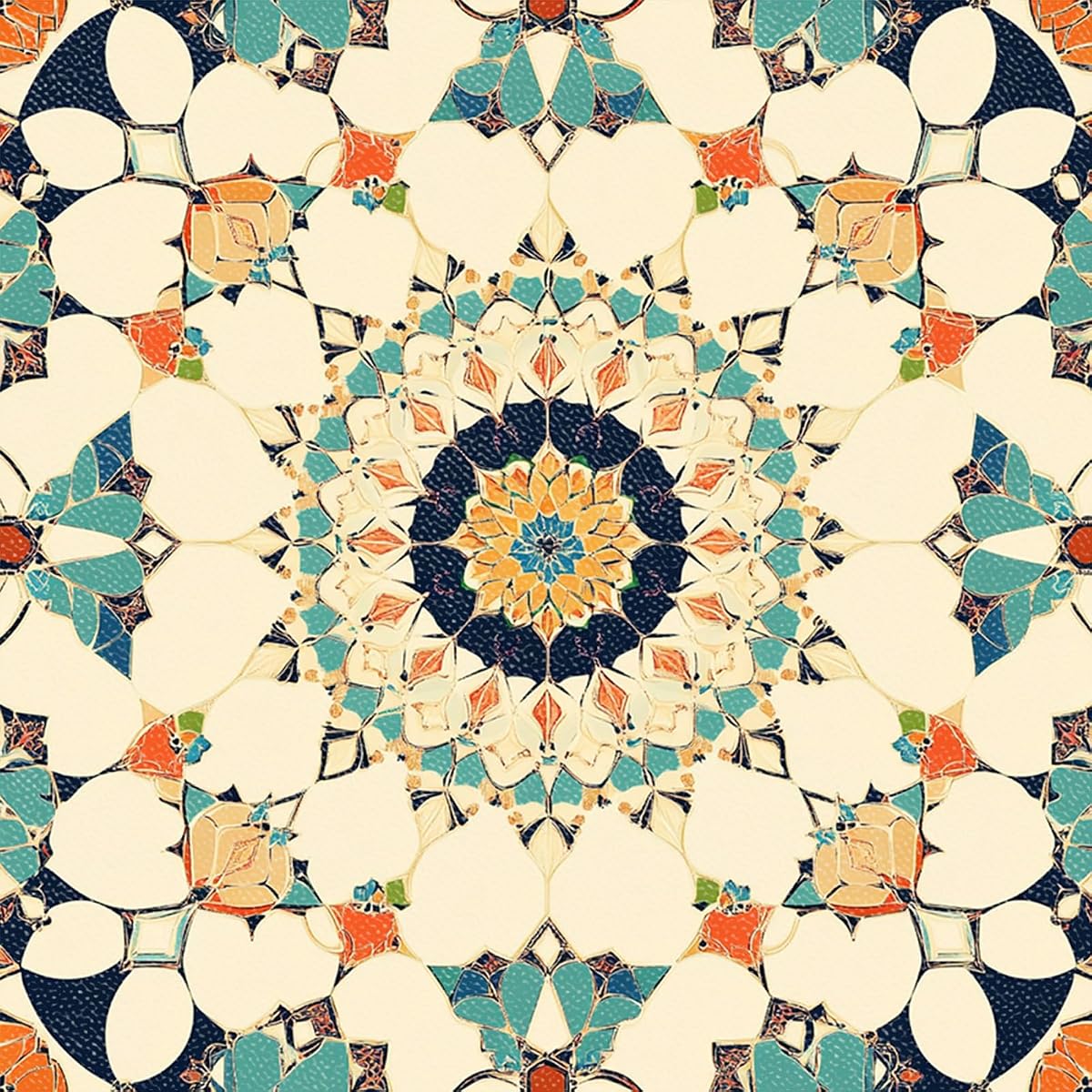 HOMETITUTE Azulejo de piso con mosaico marroquí Art Deco, 12.0 x 12.0 in | Vinilo, Baldosas de vinilo autoadhesivas, Calcomanías autoadhesivas Calcomanías removibles para pisos; cocina, baño, entrada