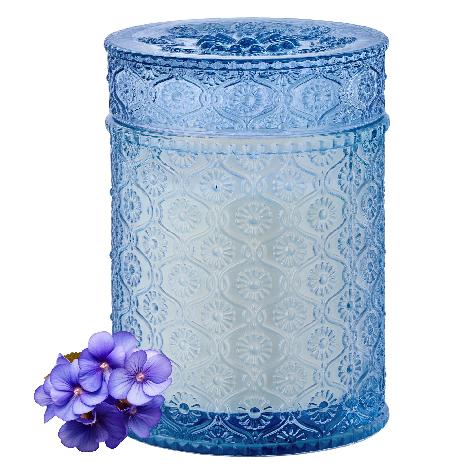 Airkeep Violet Amber Fall Scented Soy Candle, 15.87oz - Long Burning Glass Jar Candle Gifts for Men & Women