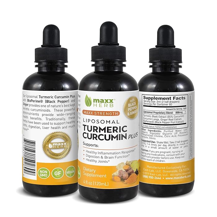 Buy Maxx Herb Liposomal Turmeric Curcumin Plus Liquid Extract (4 Oz