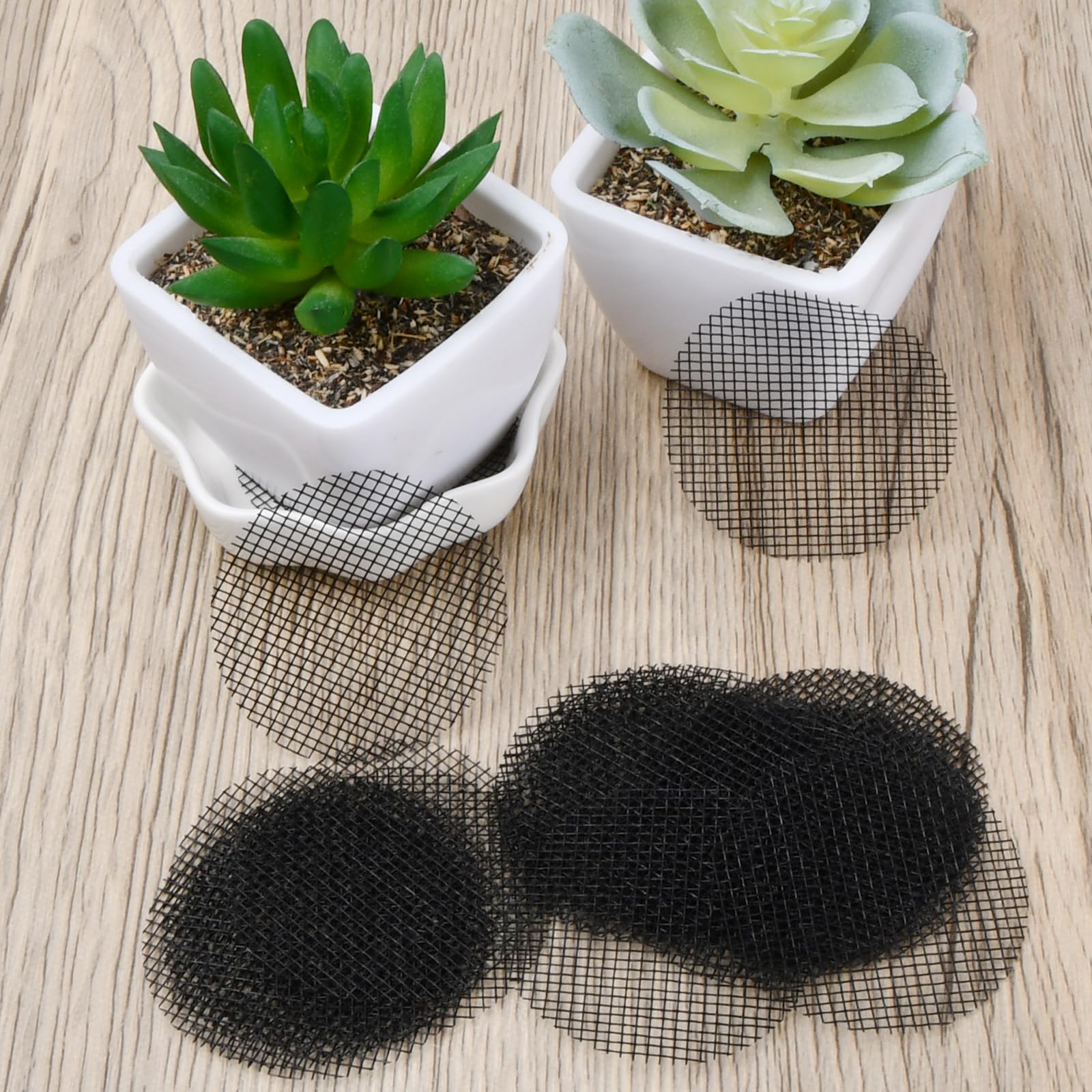 Sorcristy 100x Drainagegitter 10x10cm Grau - Blumentopf Bodengitter Aus Polyester