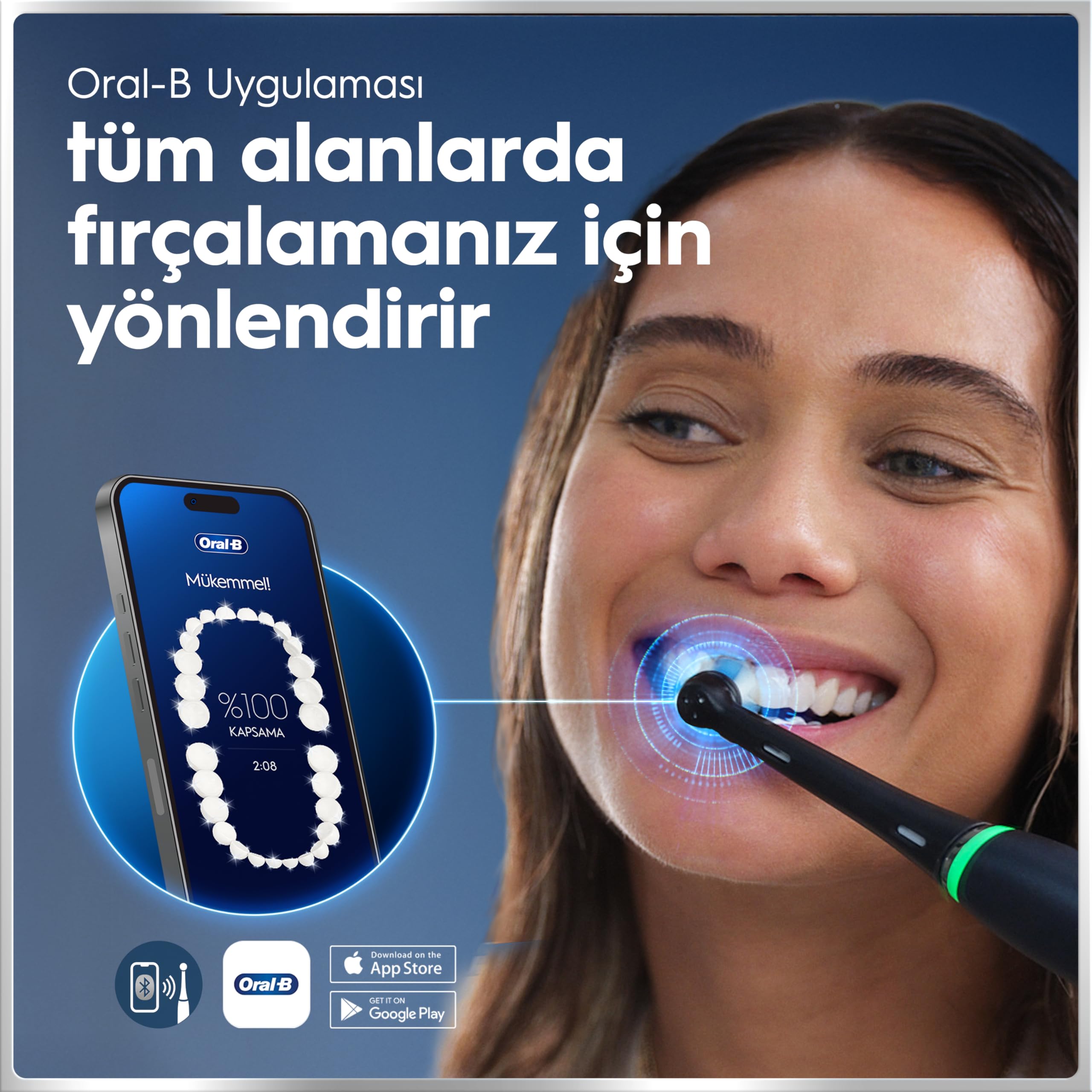 Oral-B iO6 Siyah Şarjlı/Elektrikli Diş Fırçası, 2 Fırça Başlığı, Uzun Ömürlü Pil, Premium Seyahat Kabı, Yedek Başlık Kabı