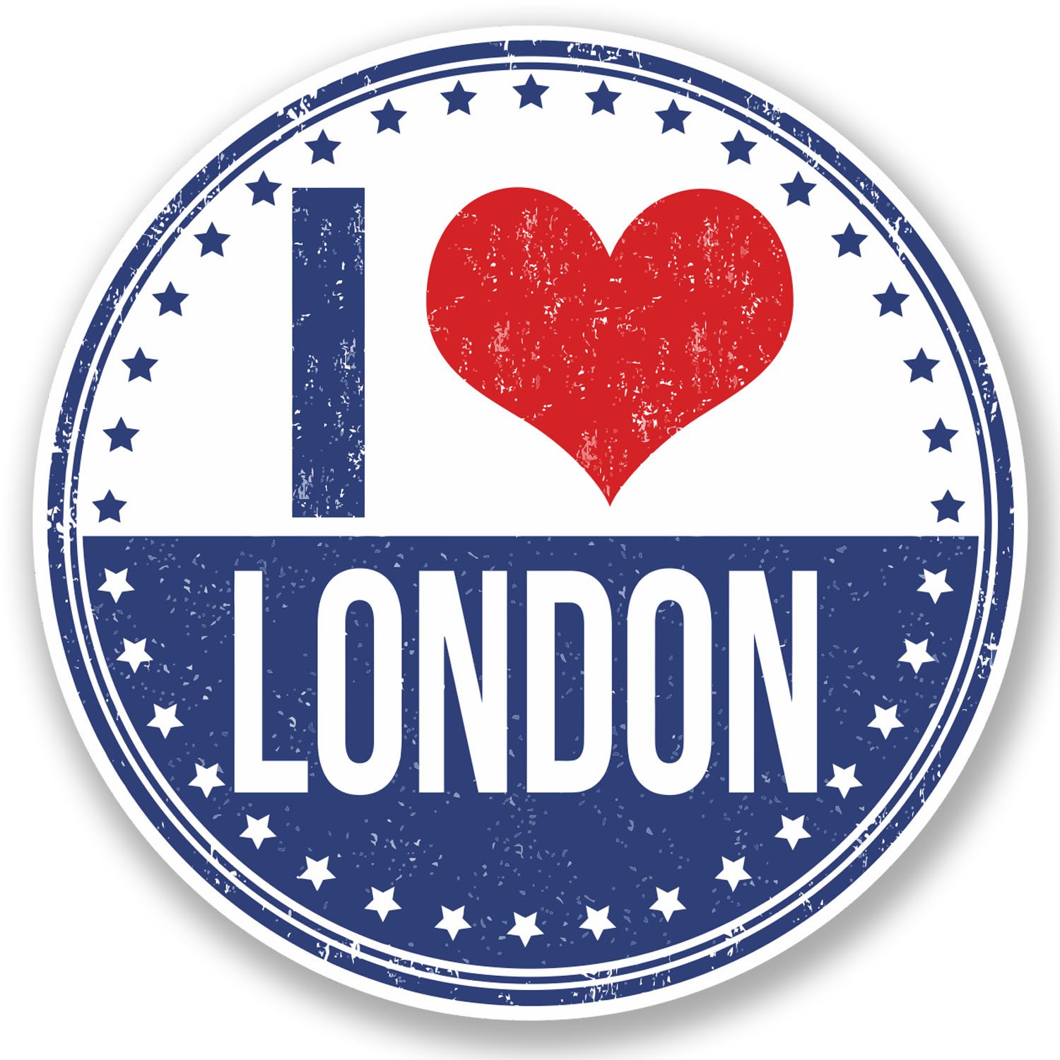 2 x 10cm I Love London UK Vinyl Sticker Bike Laptop Car Travel Luggage Tag #5226 (10cm x 10cm)