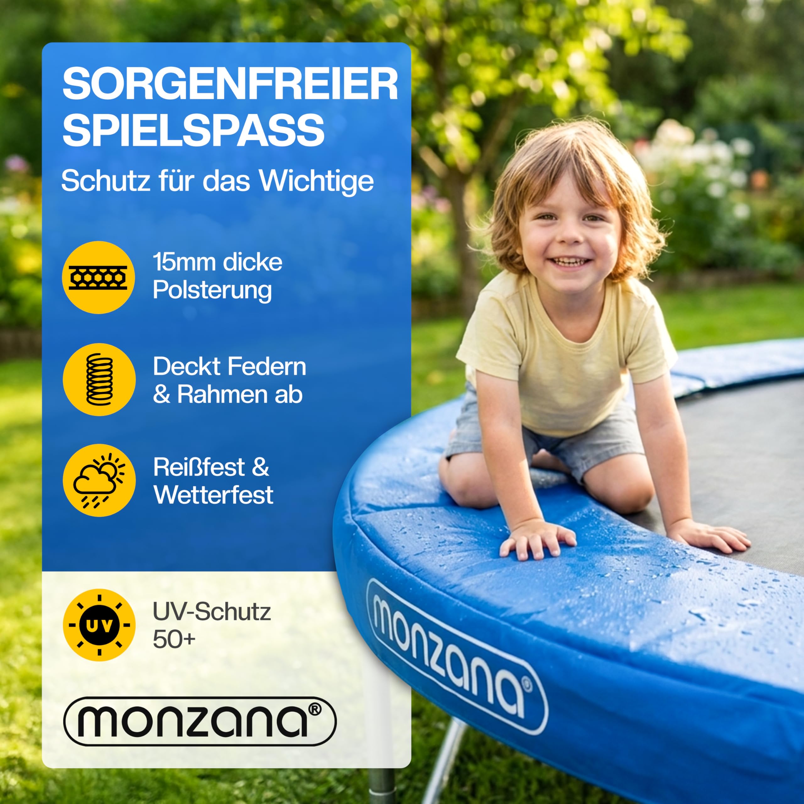 Monzana® Trampolin Randabdeckung Ø 183 244 305 366 427cm 30cm breit 100% UV-beständig reißfest wetterbeständig universell Federabdeckung Randschutz