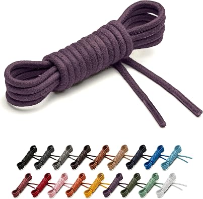 Benchmark Waxed Cotton Shoe Laces - 5/64" 2mm Shoelaces for Dress Shoes & Boots - 27, 30, 33, 36 & 39 Inches - 18 Colors