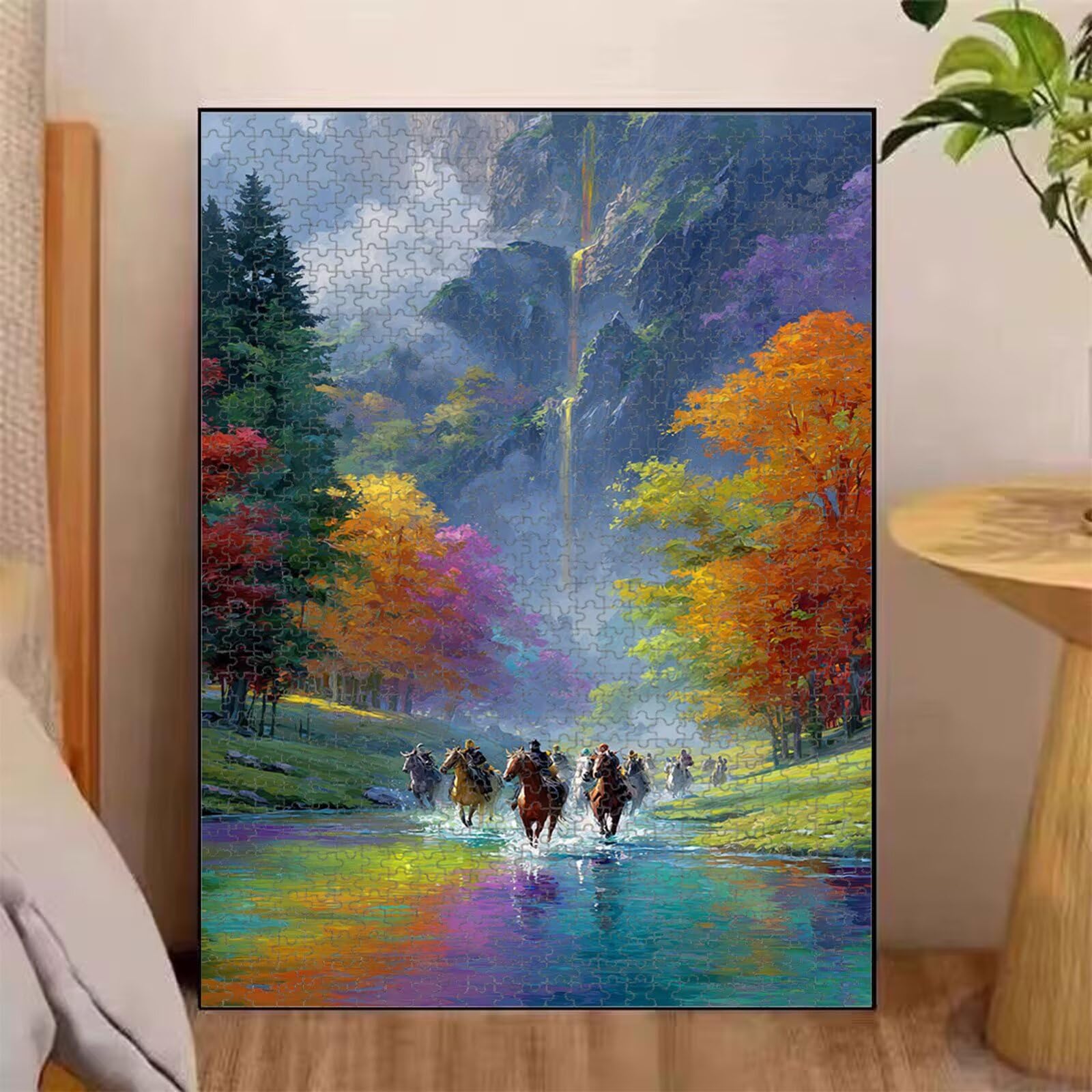 1000 elementów, puzzle dla dorosłych, krajobraz i zwierzę, drewniane puzzle 1T#1746 | Drewniana konstrukcja, precyzyjne cięcie, jasne kolory, statyczne hobby, relaks, dekoracja domu, prezent, 50 x 75 cm