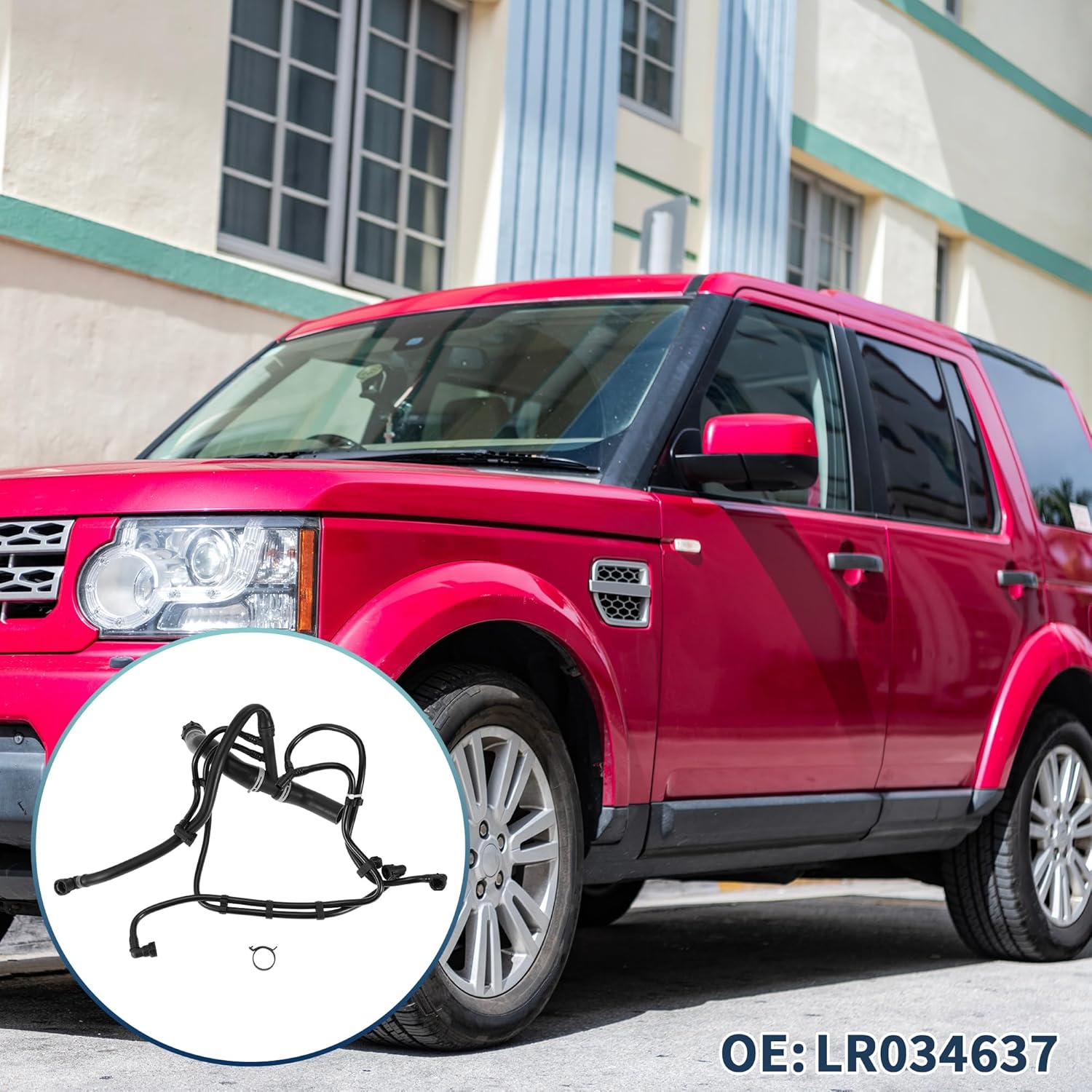 Supercharger Coolant Hose Upper Radiator Hose No.LR034637 for Land Rover LR4 HSE Sport 3.0L 2014-2016 Rubber Black Good Sealing