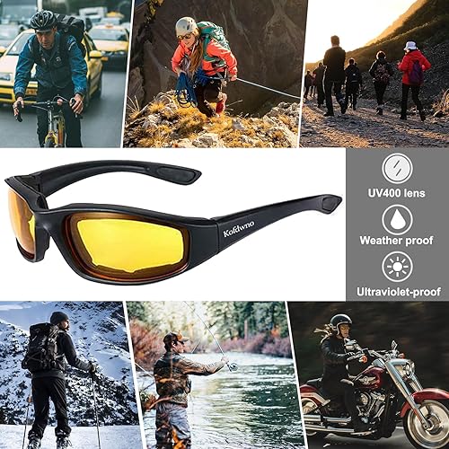 Miniatura 2 de Day and Night Driving Motorcycle Riding Glasses Foam Padded Eyeglass Motocross Goggles UV Protection Windproof Dustproof Motorcycle Sunglasses