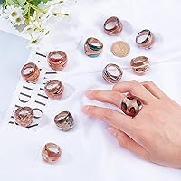 Vista 2 de PH PandaHall La banda ancha hecha a mano mixta de Lampwork anula el diámetro interior del anillo de cristal del color al azar 55.8 ft m ~ 62.3 ft