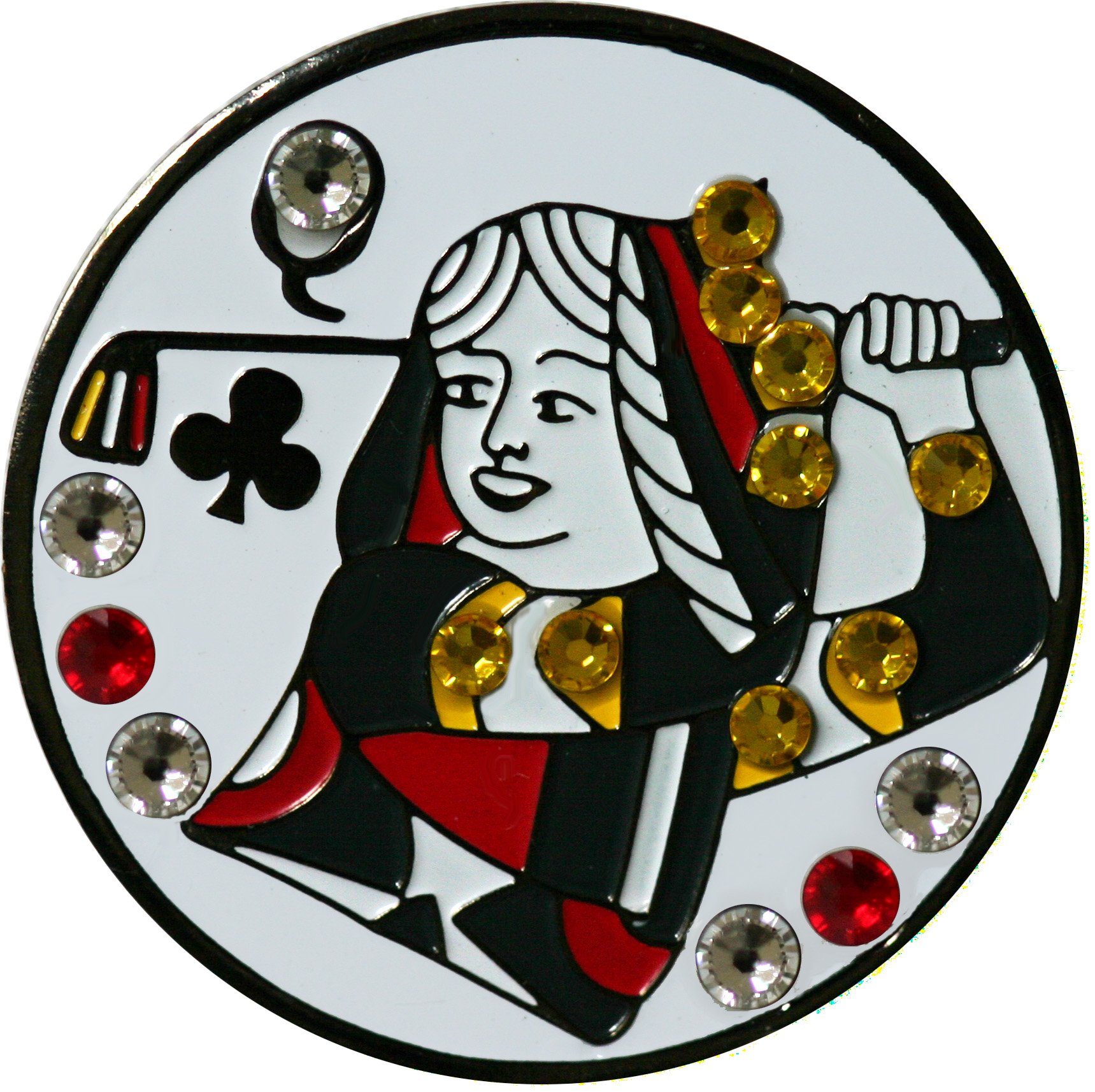 King or Queen of Clubs Golf Ball Marker and Matching Hat Clip