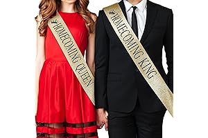 Lyrow "Homecoming King" and "Homecoming Queen" Sashes Wedding Belt