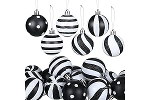 Riceshoot Christmas Black and White Ball Ornaments for festive Holiday Party Christmas Trees Accessories