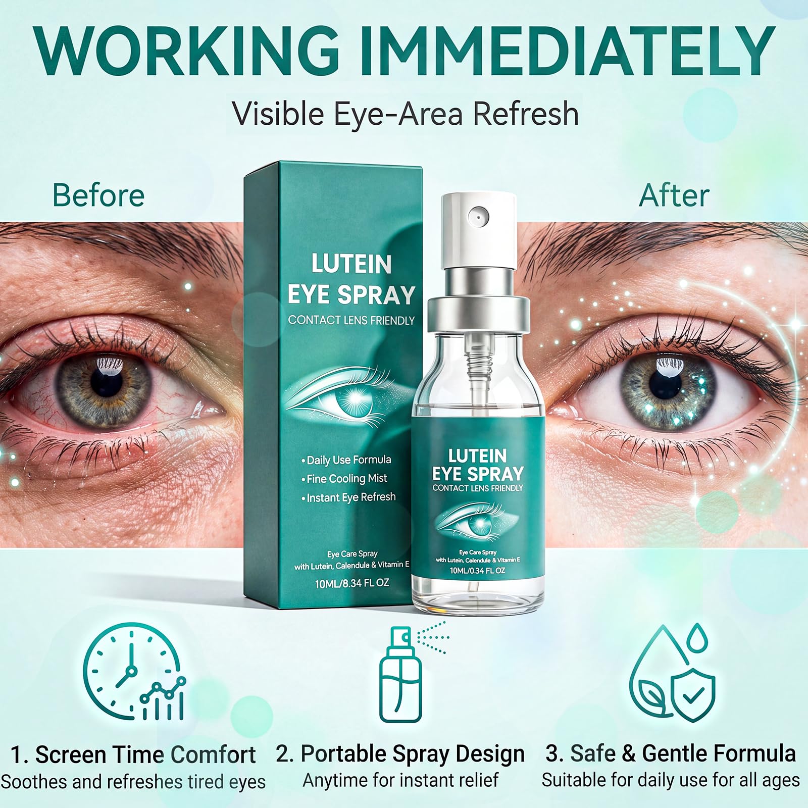 Lutein Eye Spray, 2pcs Daily Eye Comfort Care & Hydration for Dry Eyes — Amazon image 2