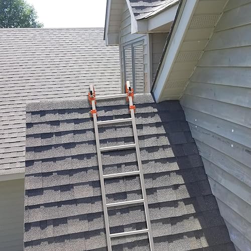 Miniatura 6 de Ganchos de escalera de techo, estabilizador de escalera de extensión de acero resistente para techo, gancho de techo de escalera con escalera de