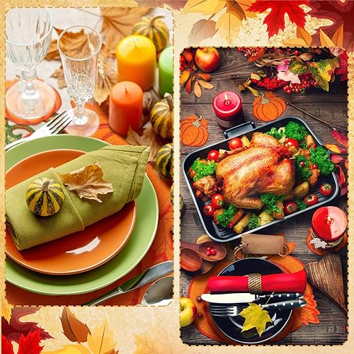 Miniatura 10 de Tudomro Juego de 12 manteles individuales y posavasos de Navidad de 14 pulgadas, manteles individuales bordados lavables con flores rojas para